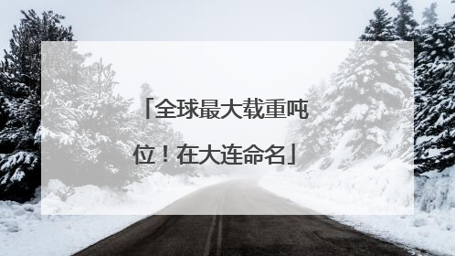 全球最大载重吨位！在大连命名