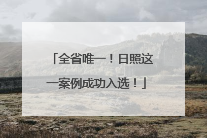 全省唯一！日照这一案例成功入选！