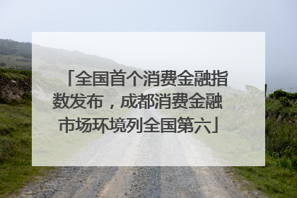 全国首个消费金融指数发布，成都消费金融市场环境列全国第六