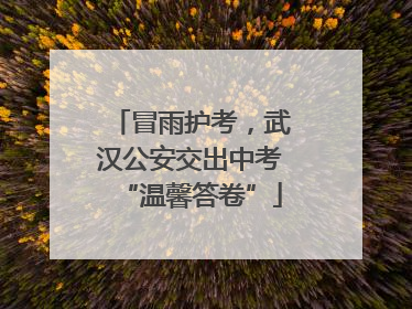 冒雨护考，武汉公安交出中考“温馨答卷”