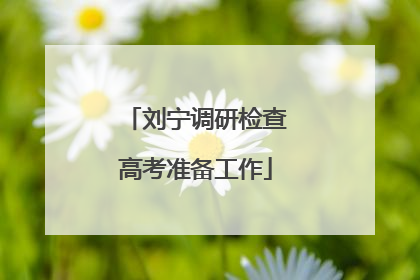 刘宁调研检查高考准备工作