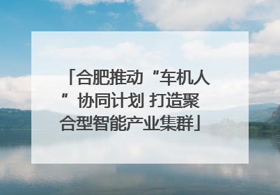 合肥推动“车机人”协同计划 打造聚合型智能产业集群