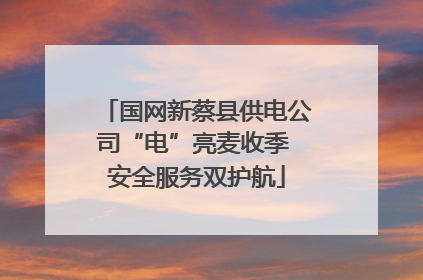 国网新蔡县供电公司“电”亮麦收季 安全服务双护航
