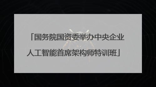 国务院国资委举办中央企业人工智能首席架构师特训班