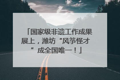 国家级非遗工作成果展上，潍坊“风筝怪才”成全国唯一！