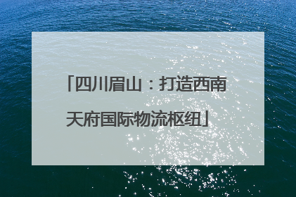 四川眉山：打造西南天府国际物流枢纽