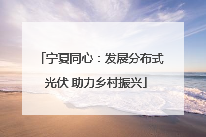 宁夏同心：发展分布式光伏 助力乡村振兴