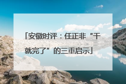 安徽时评：任正非“干就完了”的三重启示