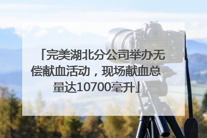完美湖北分公司举办无偿献血活动，现场献血总量达10700毫升