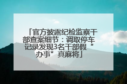 官方披露纪检监察干部查案细节：调取停车记录发现3名干部假“办事”真麻将