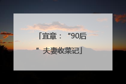 宜章：“90后”夫妻收菜记