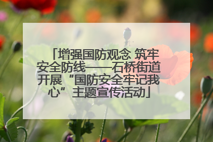 增强国防观念 筑牢安全防线——石桥街道开展“国防安全牢记我心”主题宣传活动