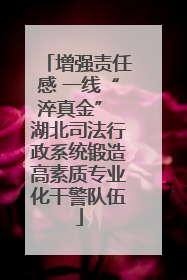 增强责任感 一线“淬真金” 湖北司法行政系统锻造高素质专业化干警队伍