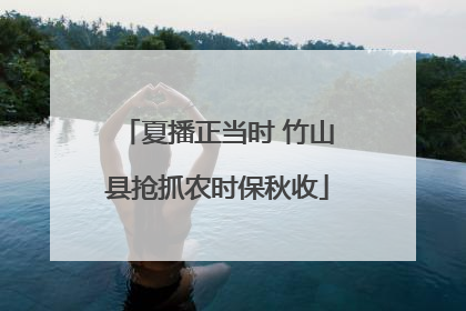 夏播正当时 竹山县抢抓农时保秋收
