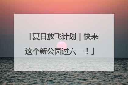 夏日放飞计划｜快来这个新公园过六一！