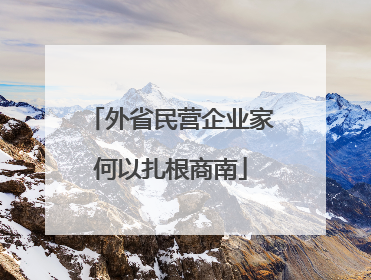 外省民营企业家何以扎根商南