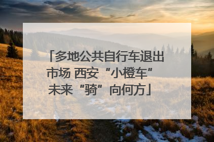 多地公共自行车退出市场 西安“小橙车”未来“骑”向何方