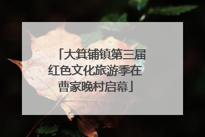 大箕铺镇第三届红色文化旅游季在曹家晚村启幕