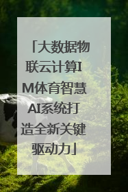 大数据物联云计算IM体育智慧AI系统打造全新关键驱动力