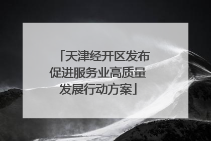 天津经开区发布促进服务业高质量发展行动方案