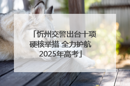 忻州交警出台十项硬核举措 全力护航2025年高考