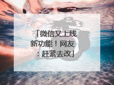 微信又上线新功能！网友：赶紧去改