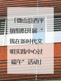 微山县西平镇组织开展“我在新时代文明实践中心过端午”活动