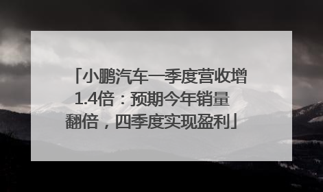 小鹏汽车一季度营收增1.4倍：预期今年销量翻倍，四季度实现盈利