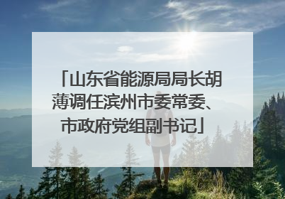 山东省能源局局长胡薄调任滨州市委常委、市政府党组副书记