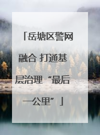 岳塘区警网融合 打通基层治理“最后一公里”