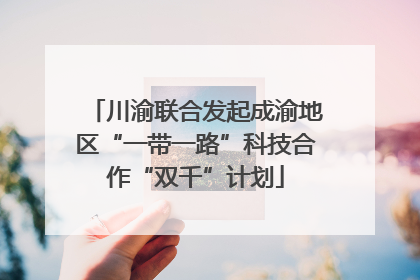 川渝联合发起成渝地区“一带一路”科技合作“双千”计划
