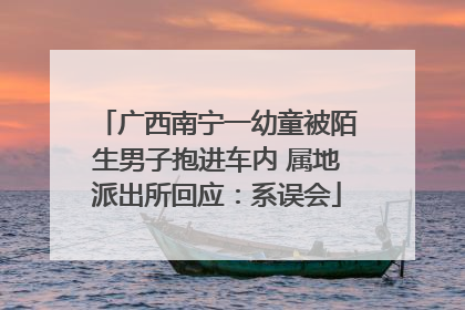 广西南宁一幼童被陌生男子抱进车内 属地派出所回应：系误会