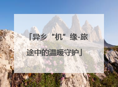 异乡“机”缘-旅途中的温暖守护
