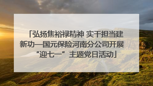 弘扬焦裕禄精神 实干担当建新功—国元保险河南分公司开展“迎七一”主题党日活动