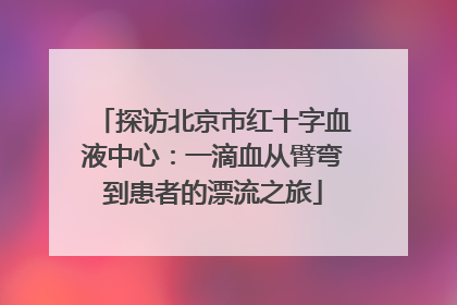 探访北京市红十字血液中心：一滴血从臂弯到患者的漂流之旅