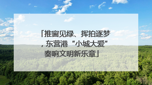 推窗见绿、挥拍逐梦，东营港“小城大爱”奏响文明新乐章