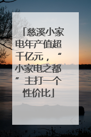慈溪小家电年产值超千亿元，“小家电之都”主打一个性价比