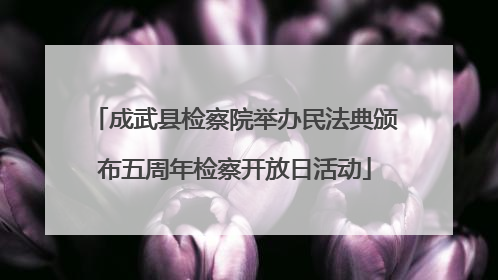 成武县检察院举办民法典颁布五周年检察开放日活动