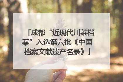 成都“近现代川菜档案”入选第六批《中国档案文献遗产名录》
