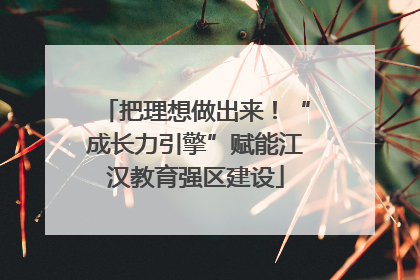 把理想做出来！“成长力引擎”赋能江汉教育强区建设