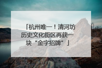 杭州唯一！清河坊历史文化街区再获一块“金字招牌”