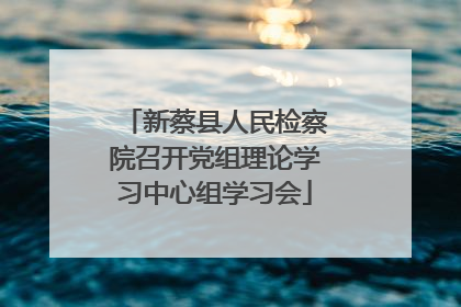 新蔡县人民检察院召开党组理论学习中心组学习会