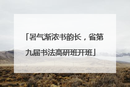 暑气渐浓书韵长，省第九届书法高研班开班