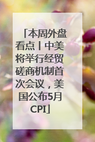 本周外盘看点丨中美将举行经贸磋商机制首次会议，美国公布5月CPI
