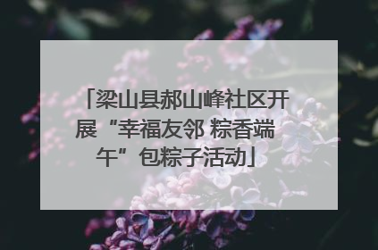 梁山县郝山峰社区开展“幸福友邻 粽香端午”包粽子活动