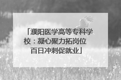 濮阳医学高等专科学校：凝心聚力拓岗位 百日冲刺促就业