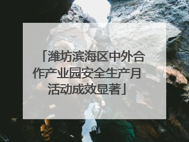 潍坊滨海区中外合作产业园安全生产月活动成效显著