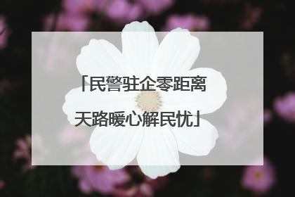 民警驻企零距离 天路暖心解民忧