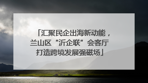 汇聚民企出海新动能，兰山区“沂企联”会客厅打造跨境发展强磁场