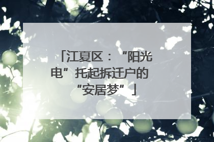 江夏区：“阳光电”托起拆迁户的“安居梦”